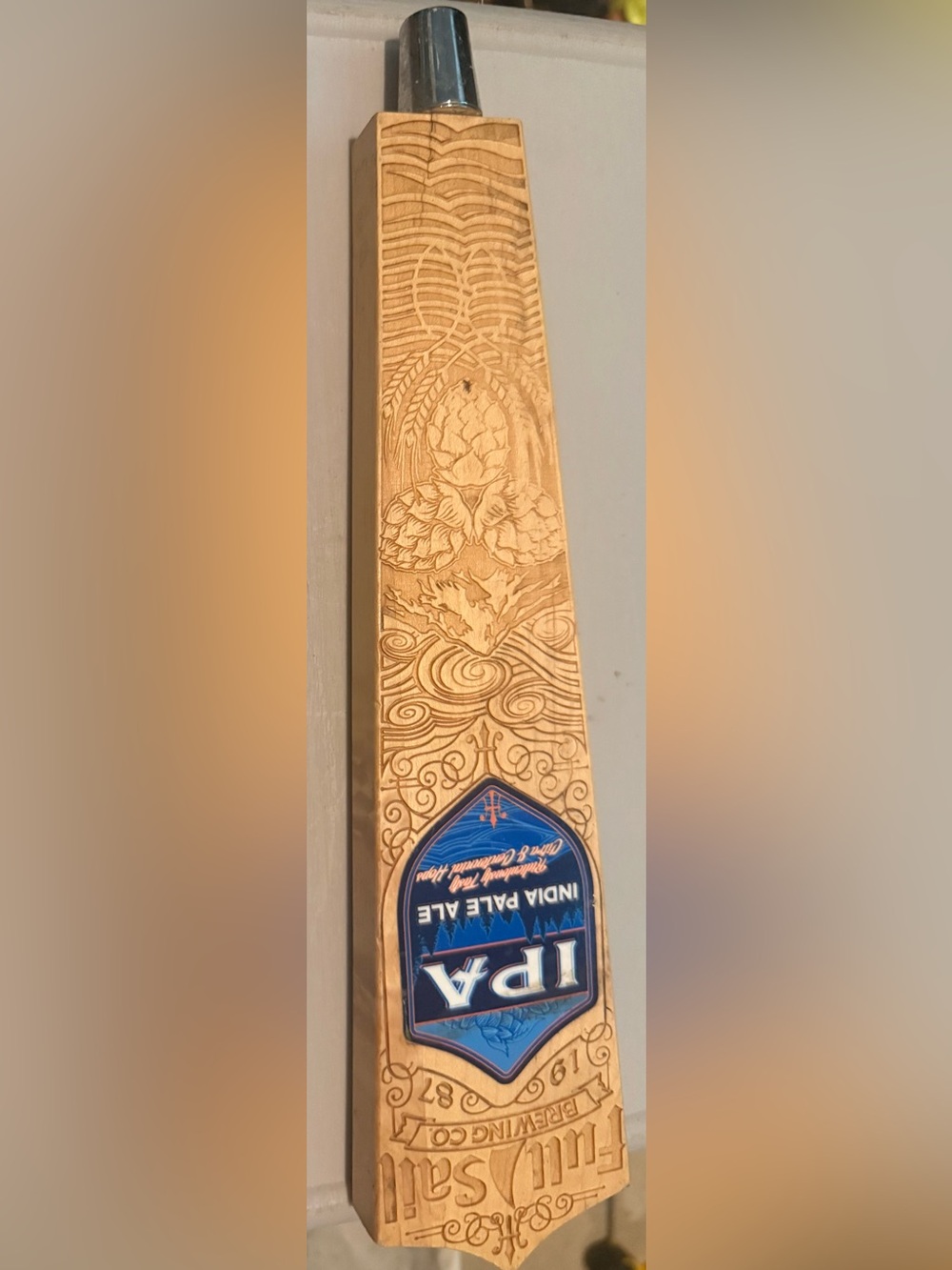 Tap Handle - Full Sail Brewing Co. Malted IPA Laser Cut Wood Beer Tap